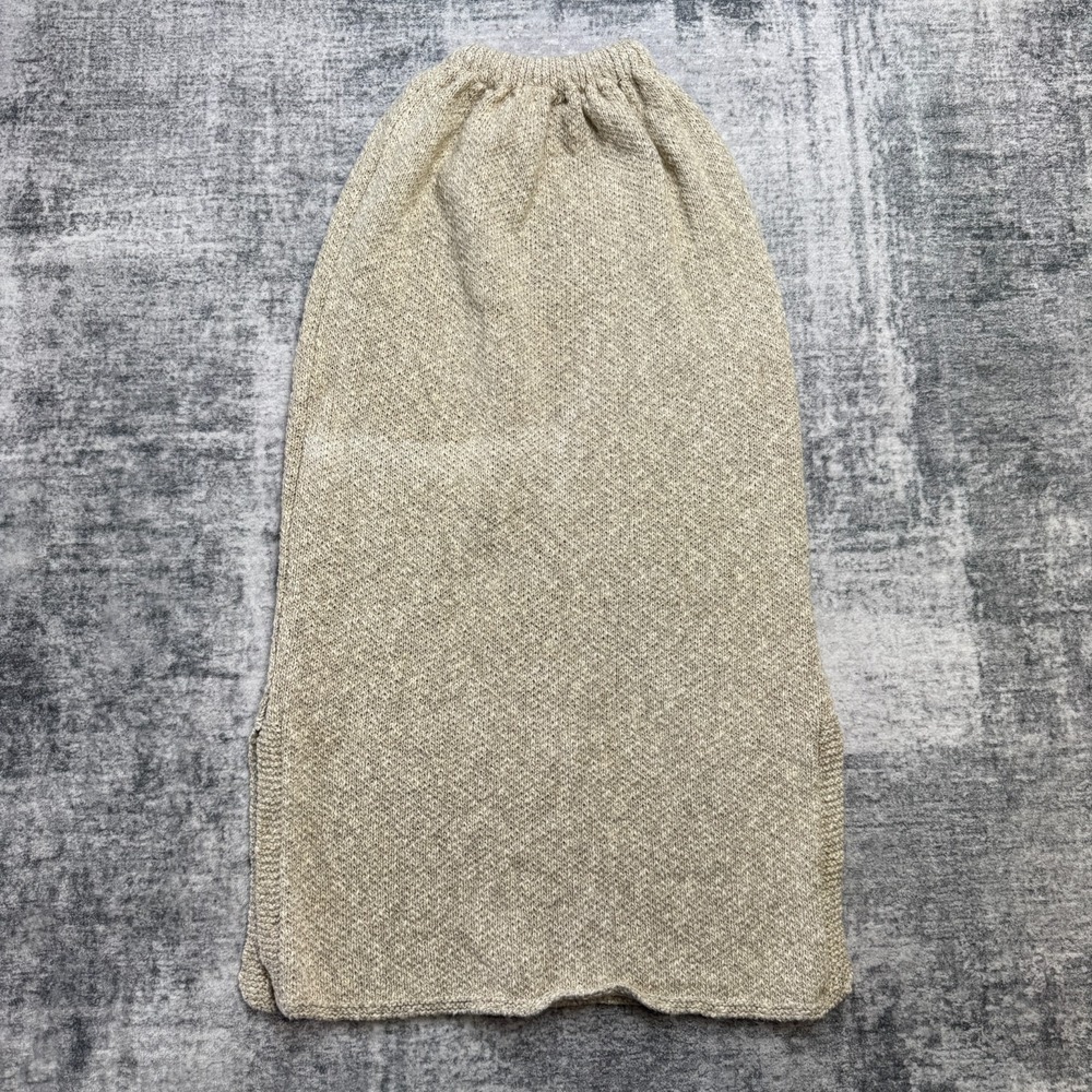VTG Carraig‎ Donn Skirt Womens Medium Beige Cotton Linen Knit Midi Irish Cottage